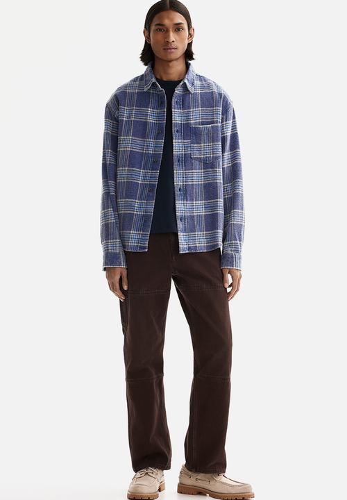 H&M - Relaxed fit cotton shirt - blue/checked