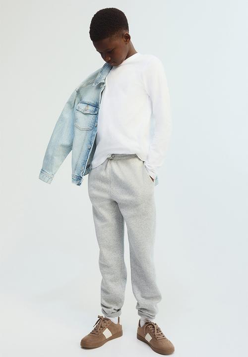 H&M - Brushed-inside joggers - light grey marl
