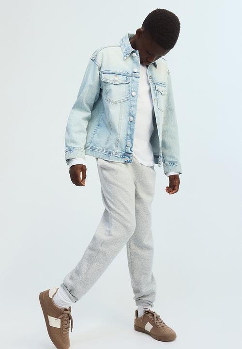 H&M - Brushed-inside joggers - light grey marl