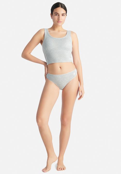 adidas Originals - Originals adicolor - padded crop cami - grey marl
