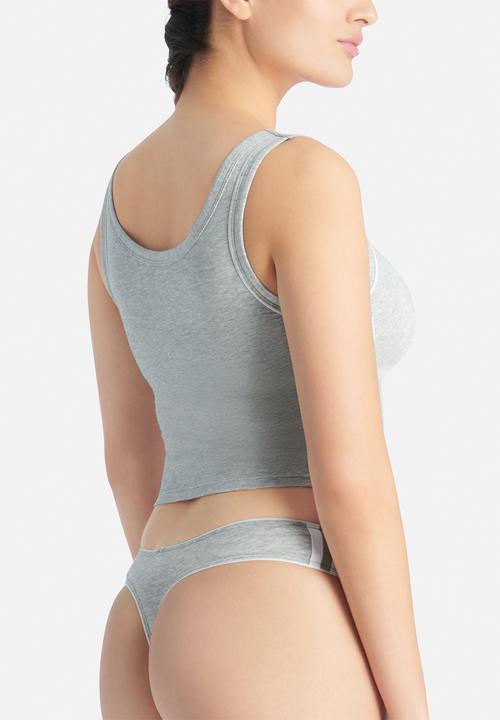 adidas Originals - Originals adicolor - padded crop cami - grey marl