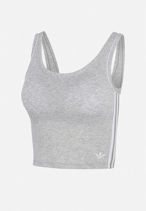 adidas Originals - Originals adicolor - padded crop cami - grey marl