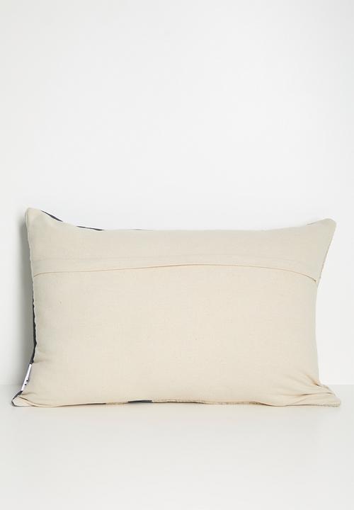 Sixth Floor - Woven Wool Cotton Blend Block Cushion Cover - neutral