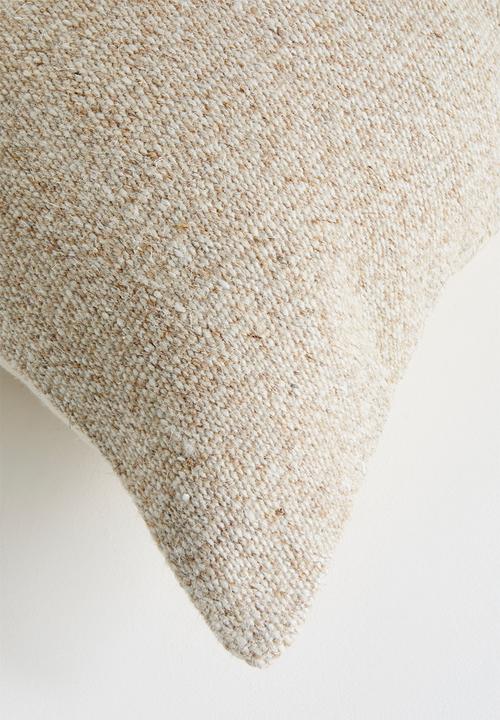Sixth Floor - Woven Wool Cotton Blend Block Cushion Cover - neutral
