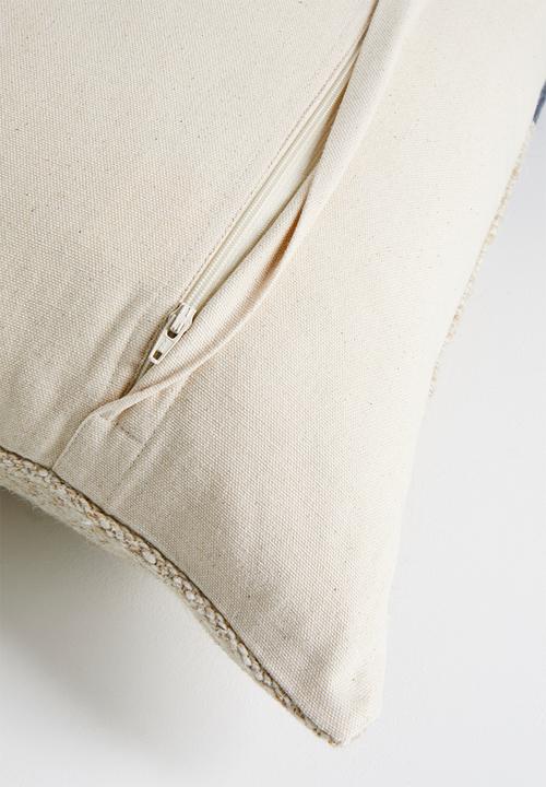 Sixth Floor - Woven Wool Cotton Blend Block Cushion Cover - neutral