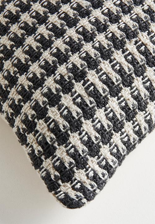 Sixth Floor - Briar Outdoor/Indoor  Geo Cushion Cover - neutral & black