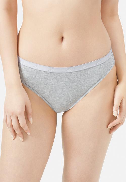 adidas Performance - High leg bikini - single item - grey marl