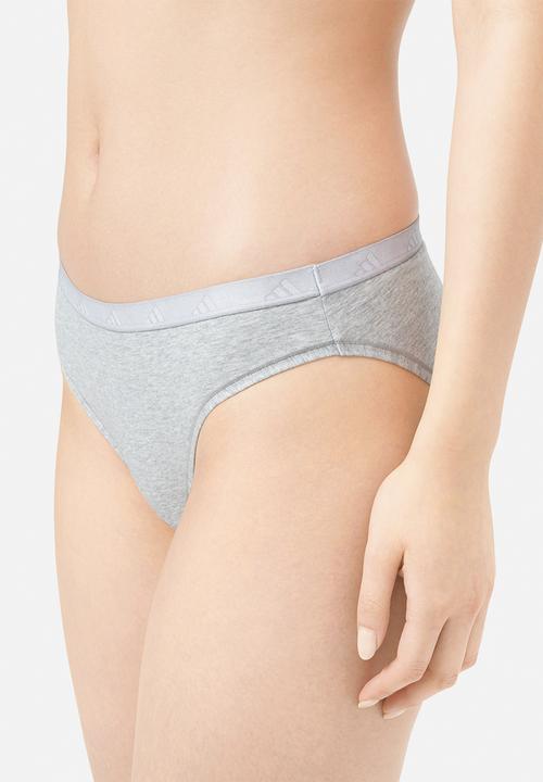 adidas Performance - High leg bikini - single item - grey marl