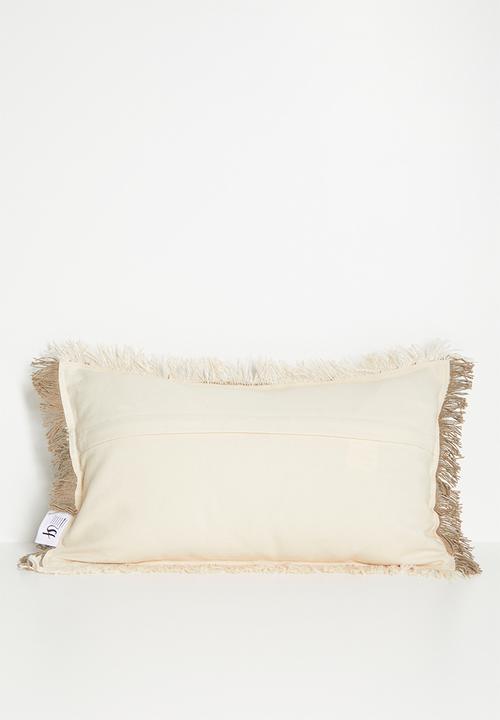 Sixth Floor - Woven Double Fringed Cushion Cover - Mocca