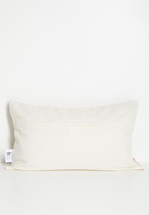 Sixth Floor - Finely Check Cotton Woven Cushion - Rust