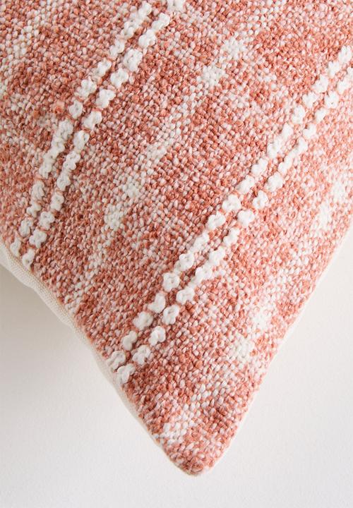 Sixth Floor - Finely Check Cotton Woven Cushion - Rust