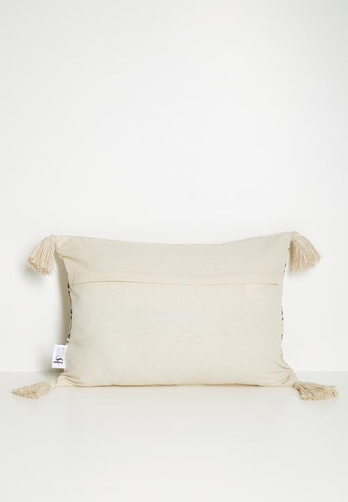 Sixth Floor - Cotton Woven Striped Cushion Rust & Grey