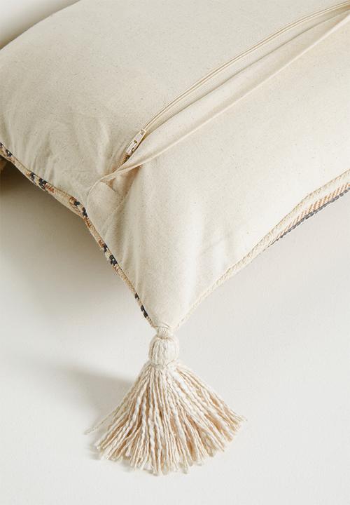 Sixth Floor - Cotton Woven Striped Cushion Rust & Grey