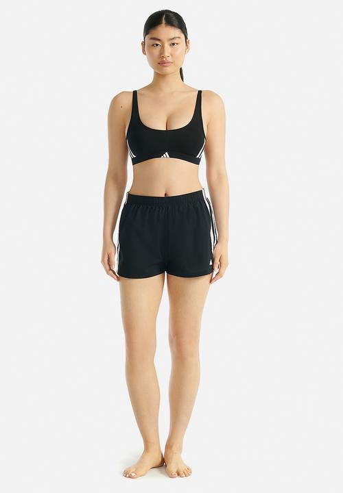 adidas Performance - 3 Stripes scoop bralette with removable cookies - black