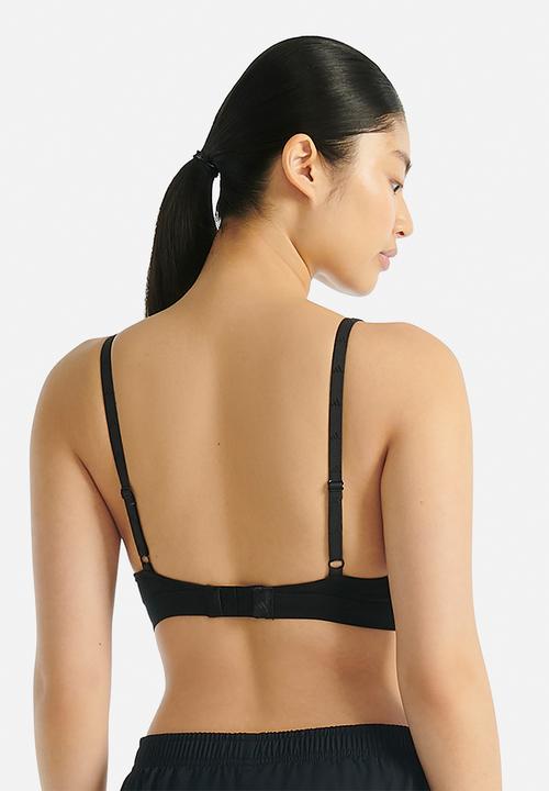 adidas Performance - 3 Stripes scoop bralette with removable cookies - black