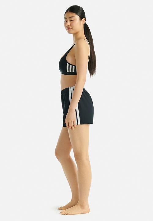 adidas Performance - 3 Stripes scoop bralette with removable cookies - black