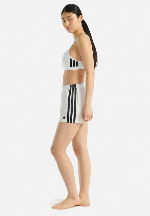 adidas Performance - 3 Stripes scoop bralette with removable cookies - white