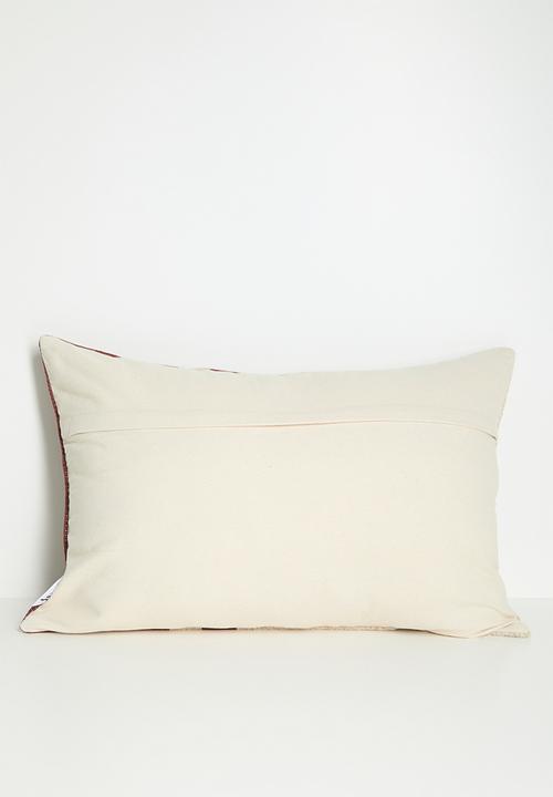 Sixth Floor - Woven Wool Cotton Blend Block Cushion Cover - Rust