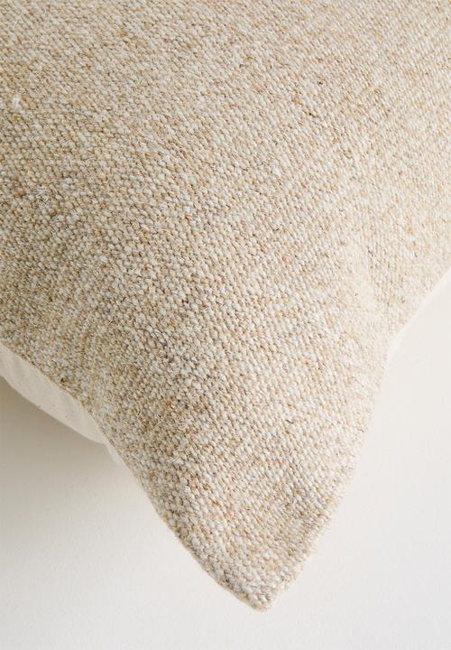 Sixth Floor - Woven Wool Cotton Blend Block Cushion Cover - Rust