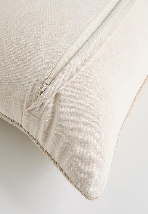 Sixth Floor - Woven Wool Cotton Blend Block Cushion Cover - Rust