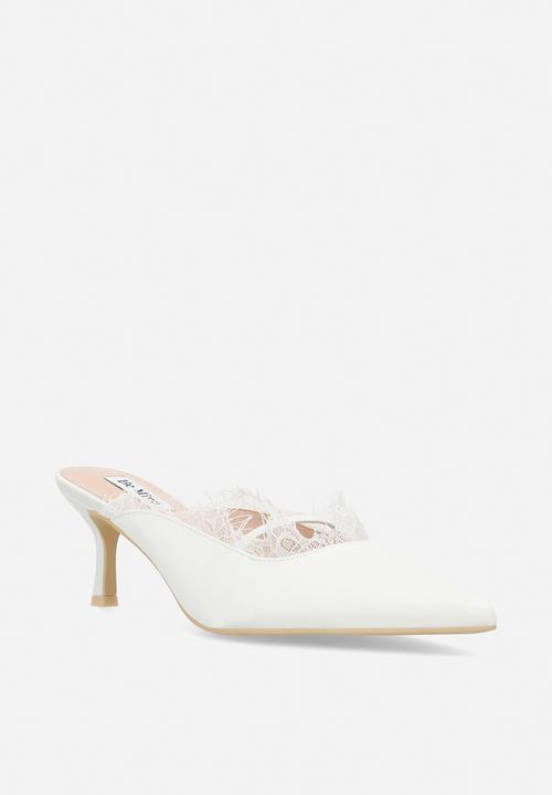Be Mine - Sabrina closed toe stiletto heel mule - ivory satin