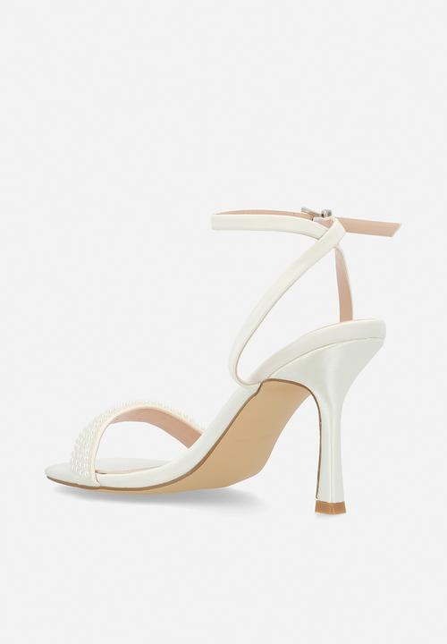 Be Mine - Camden open toe stiletto heel ankle strap - ivory satin