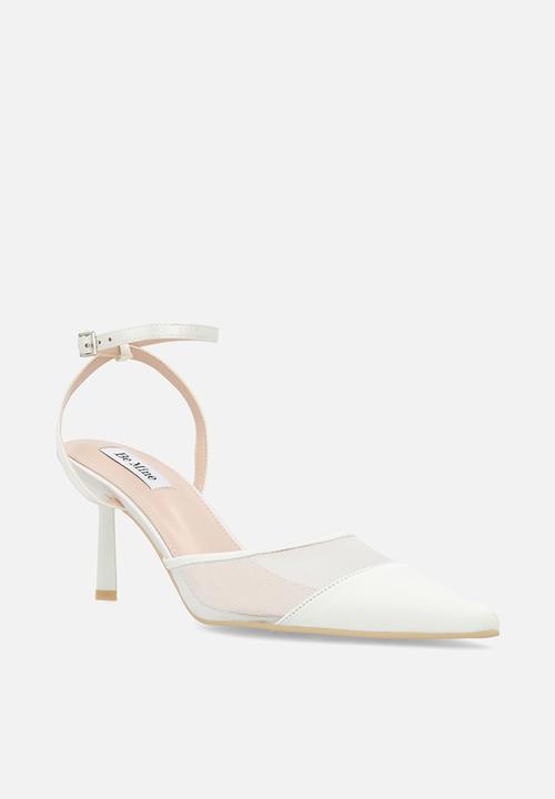 Be Mine - Taylor closed toe stiletto heel ankle strap - ivory lace + satin