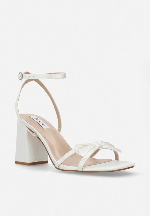 Be Mine - Tamara open toe block heel ankle strap - ivory satin