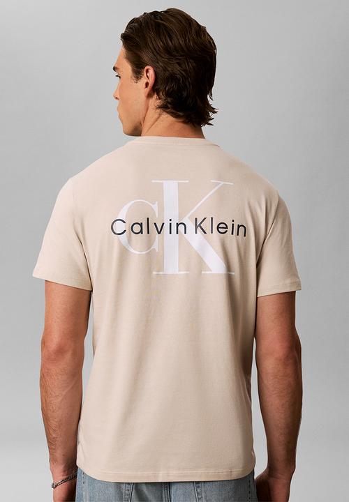 Calvin Klein - SS 30S CLASSIC BACK MONOLOGO TEE - Oatmeal