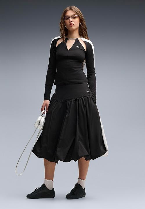 PUMA - T7 Balloon Woven Midi Skirt - Puma Black