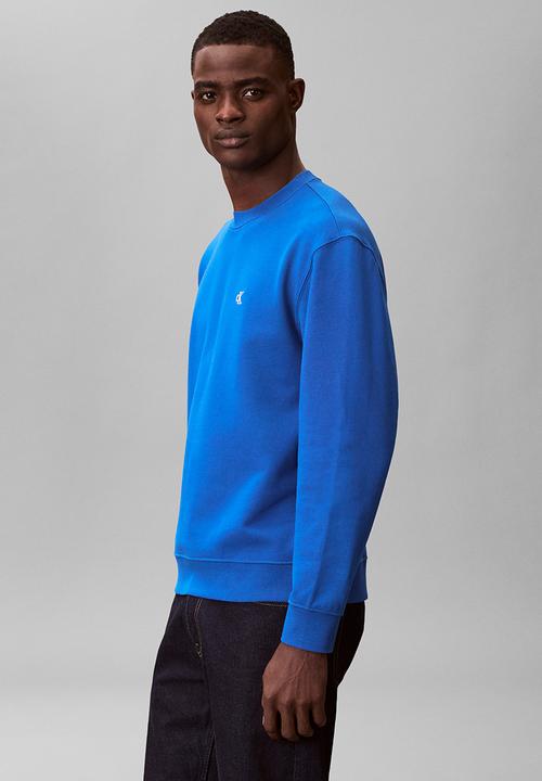 Calvin Klein - LS EU 350TERRY MONOGRAM CN SWTSHRT - Classic Blue