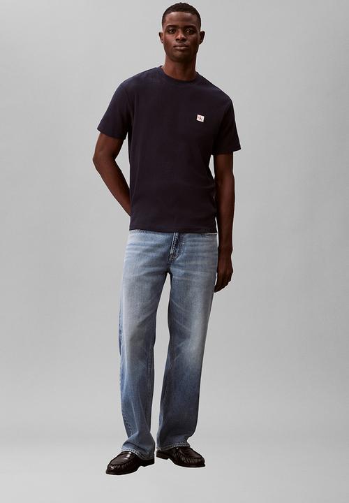 Calvin Klein - SS WAFFLE BADGE CREWNK TEE - Dark Sapphire