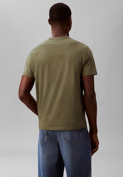 Calvin Klein - SS 30S JERSEY CLASSIC MICRO MONOLOGO TEE - Dusty Olive