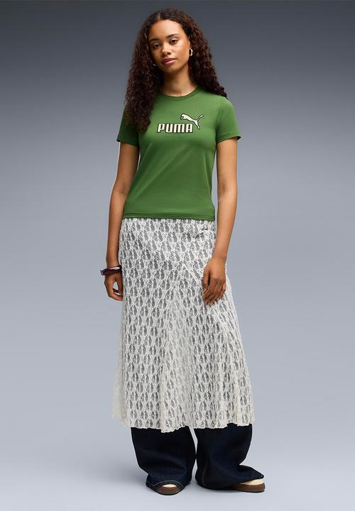 PUMA - Ess Elevated No.1 Logo Slim Short Tee - Earthy Green