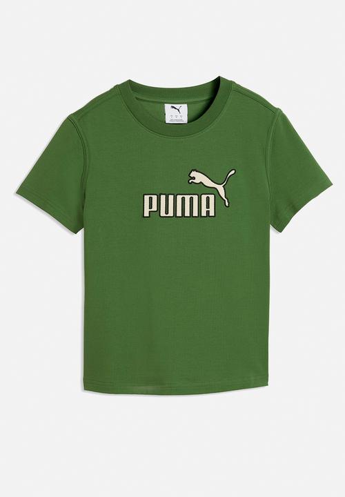 PUMA - Ess Elevated No.1 Logo Slim Short Tee - Earthy Green