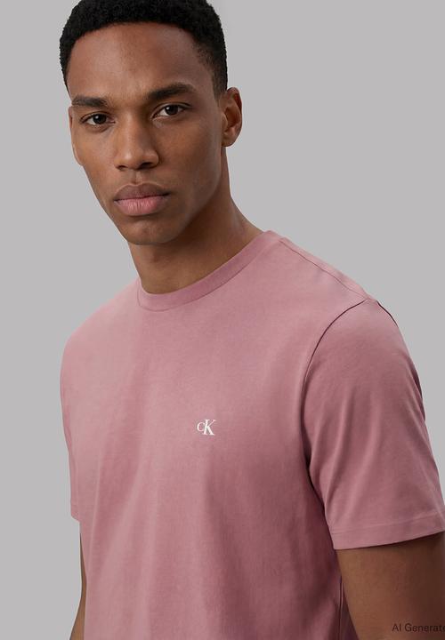 Calvin Klein - SS CLASSIC MONOGRAM TEE - Brilliant Pink