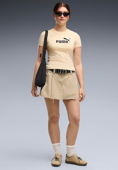 PUMA - Ess Elevated No.1 Logo Slim Short Tee - Buttercream
