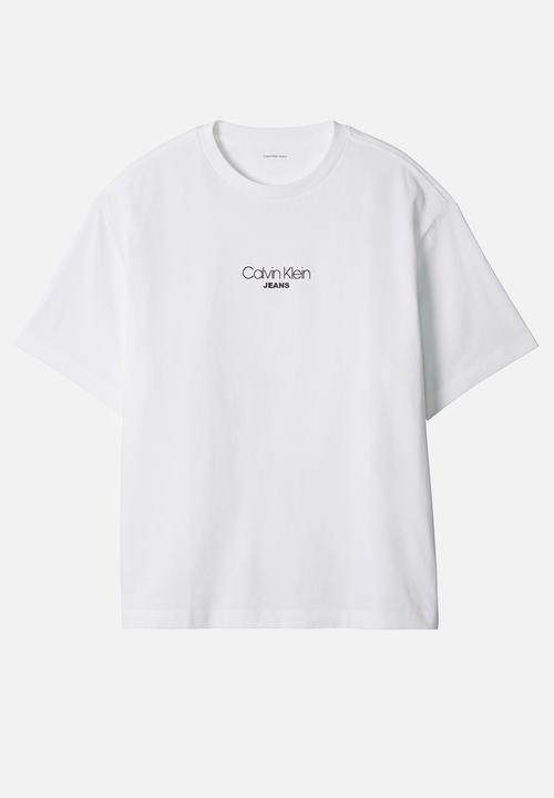 Calvin Klein - SS 16S RLXD FIT CKJ GRAPHIC TEE - Bright White