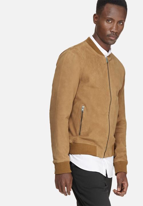 Selected Homme - Mark suede bomber jacket
