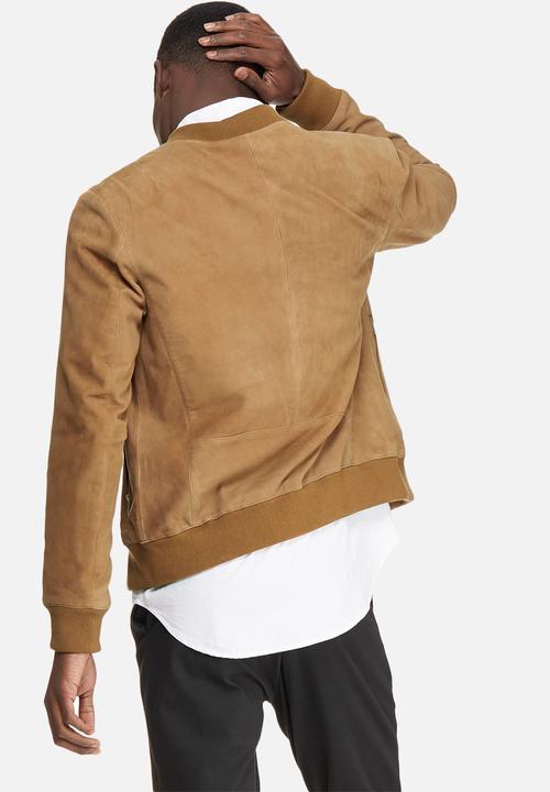 Selected Homme - Mark suede bomber jacket