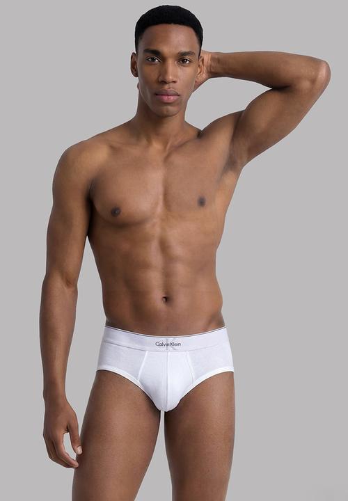 Calvin Klein - HIP BRIEF 3PK - BLACK/MISTY GREY/WHITE
