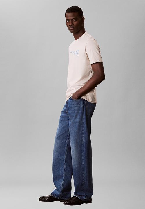 Calvin Klein - SS 30S EU WHOLESALE GRAPHIC TEE - Oatmeal