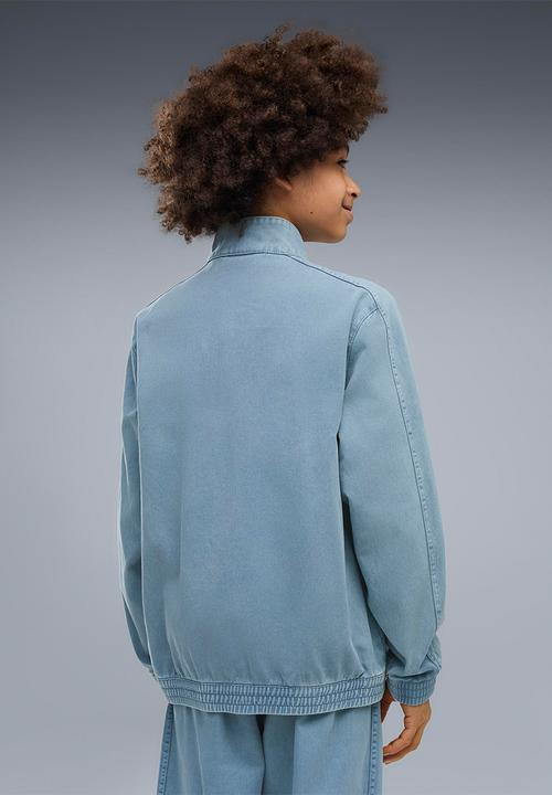 PUMA - T7 Relaxed Washed Twill Track Jacket B - Cool Blue