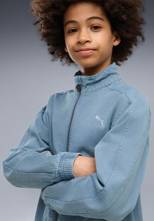 PUMA - T7 Relaxed Washed Twill Track Jacket B - Cool Blue