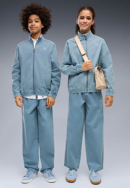 PUMA - T7 Relaxed Washed Twill Track Jacket B - Cool Blue