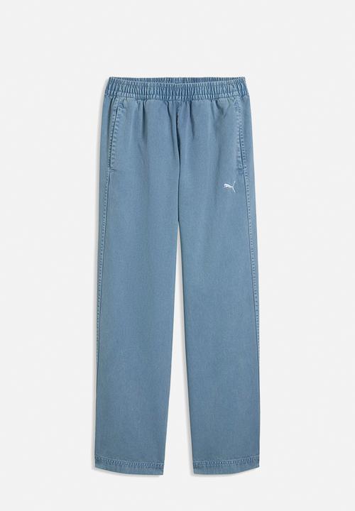 PUMA - T7 Relaxed Washed Twill Track Pants B - Cool Blue