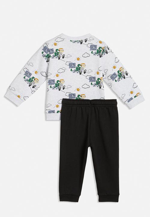 PUMA - Minicats Super Puma Aop Crew Set Inf - White Glow Heather