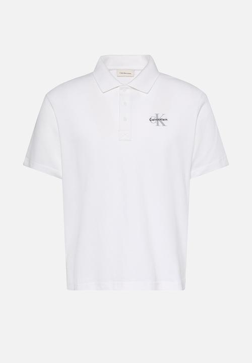 Calvin Klein - SS EASY MONOLOGO CASUAL PIQUE POLO - Bright White