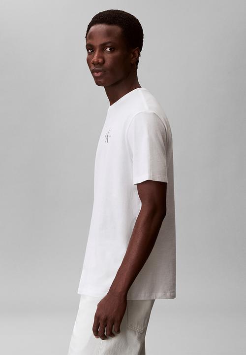 Calvin Klein - SS 30S JERSEY CLASSIC MICRO MONOLOGO TEE - Bright White