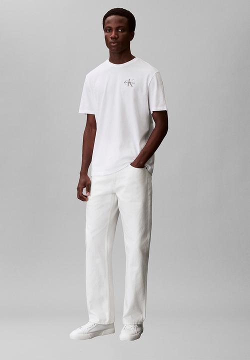 Calvin Klein - SS 30S JERSEY CLASSIC MICRO MONOLOGO TEE - Bright White